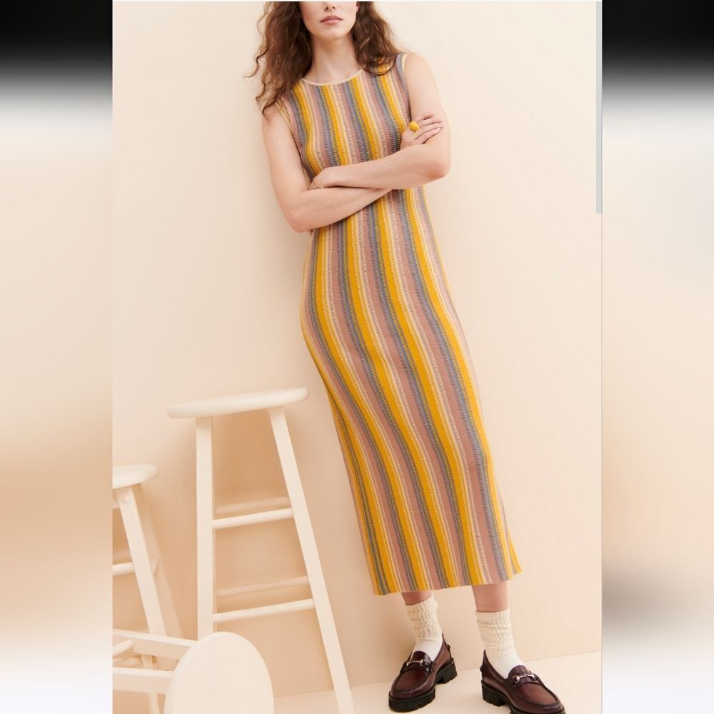 Ronny Kobo Multicolor Striped Maxi Dress